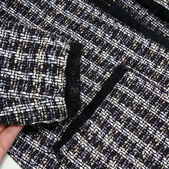 Open front long coat in tweed-like fabric size 6 - Picture 5 of 8